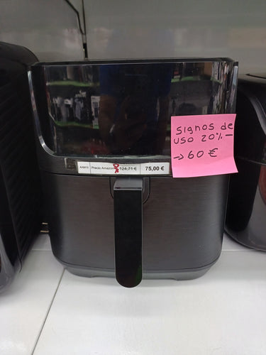 Princess 182061 Freidora sin aceite 6.5 L, super compacta, hasta un 60% menos de consumo de energía, libro con 30 recetas incluido, panel de control táctil digital, 12 programas, libre de BPA y PFOA